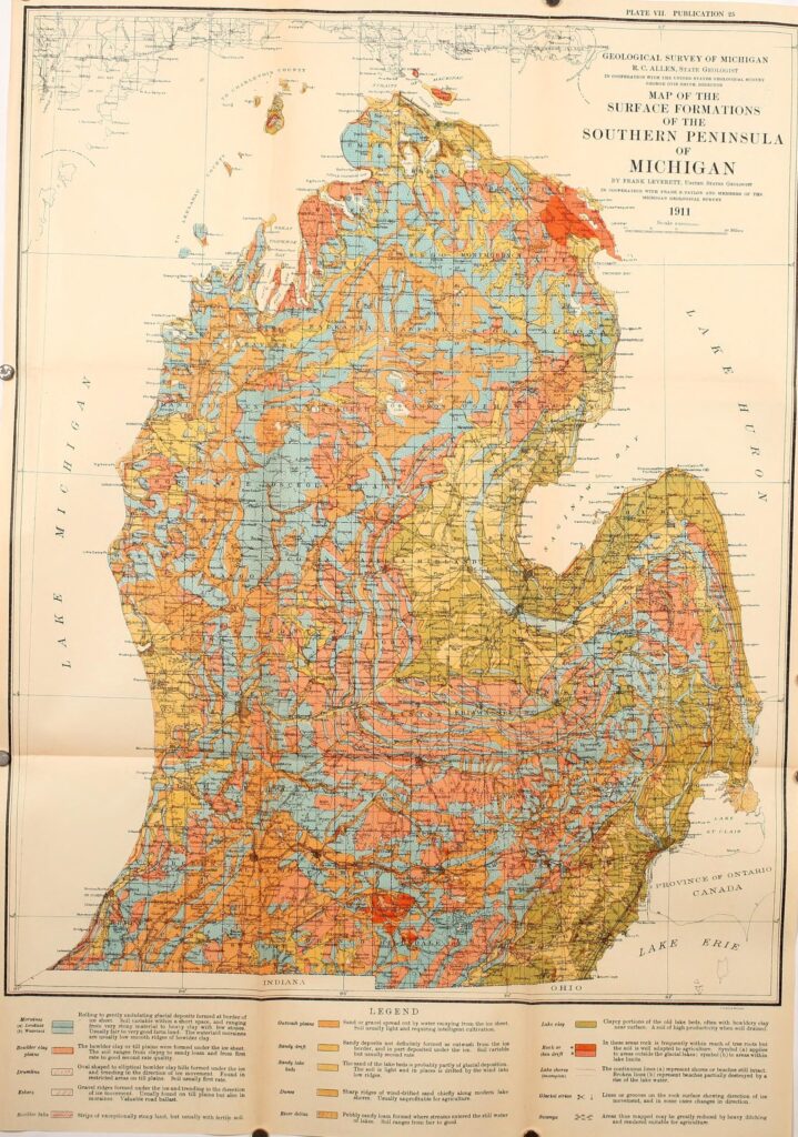 Map of Southern Michigan glacial formations